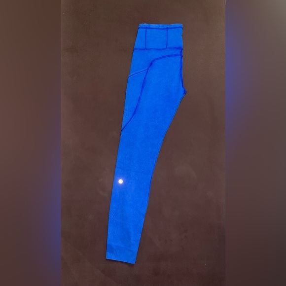 EUC Lululemon Fast and Free High Rise Tight 25" *Ice Dye// Cerulean Blue/6 - Picture 2 of 8